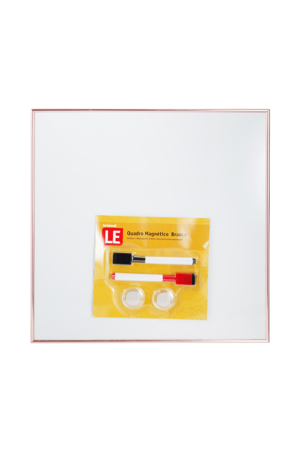 Quadro Branco Le com 2 Marcadores e 2 Ímãs 35,5x35,5cm
