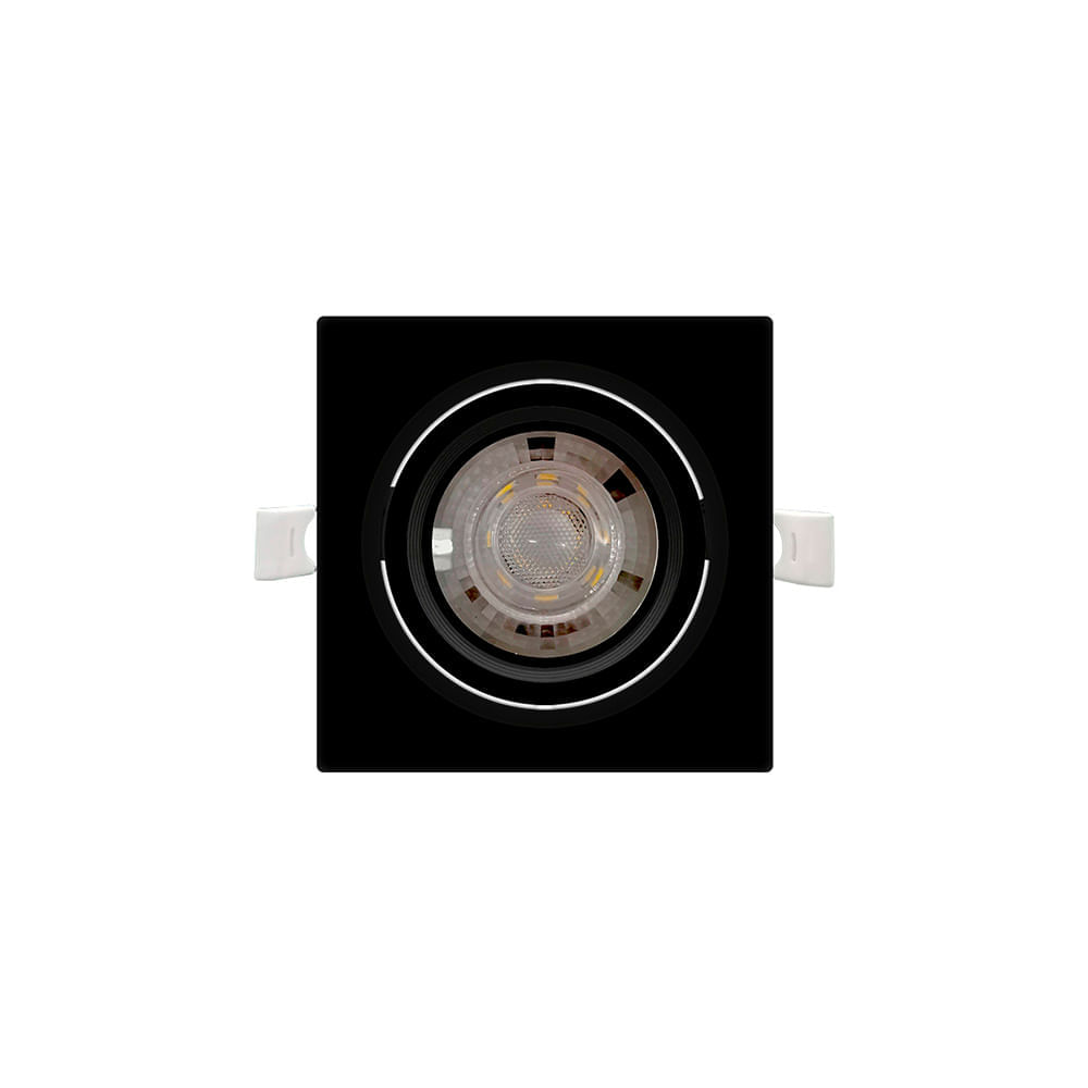 Spot de Embutir de Led Taschibra Alltop Par 20 Quadrado 7W Bivolt Preto