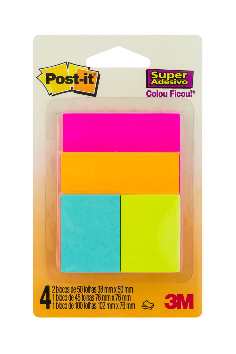 Bloco Adesivo Post It 3M Colorido Cascata Misto 04 Blocos