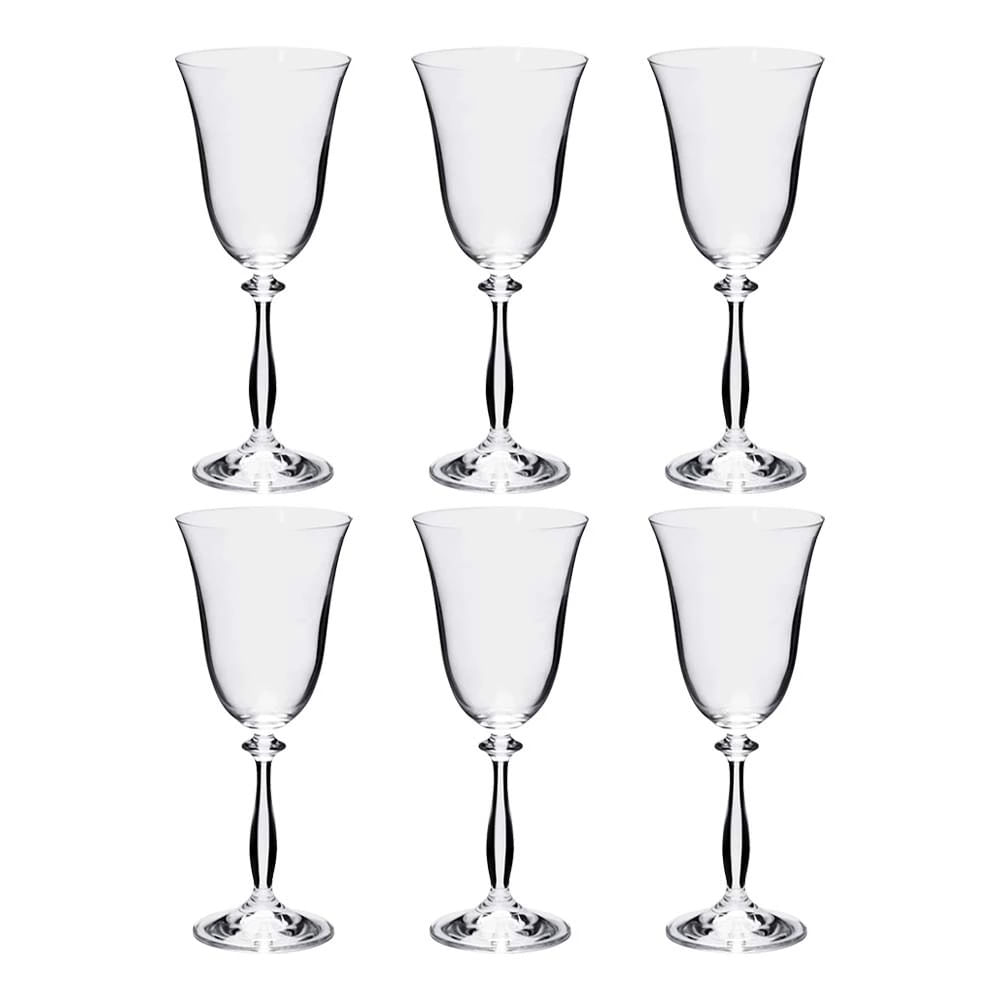 Jogo de Taças para Água em Cristal Bohemia Angela 350ml 6 Peças