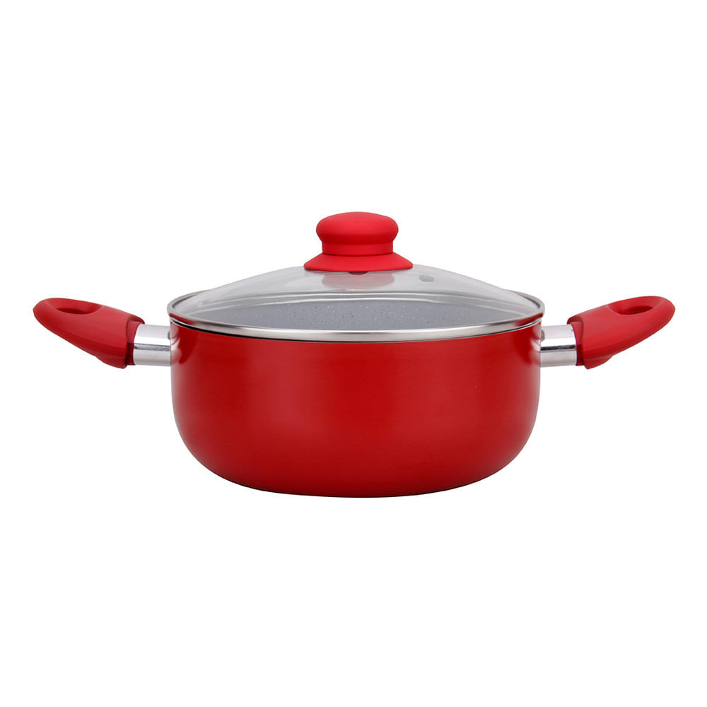 Caçarola Le Cucina Cerâmica 24cm Vermelha