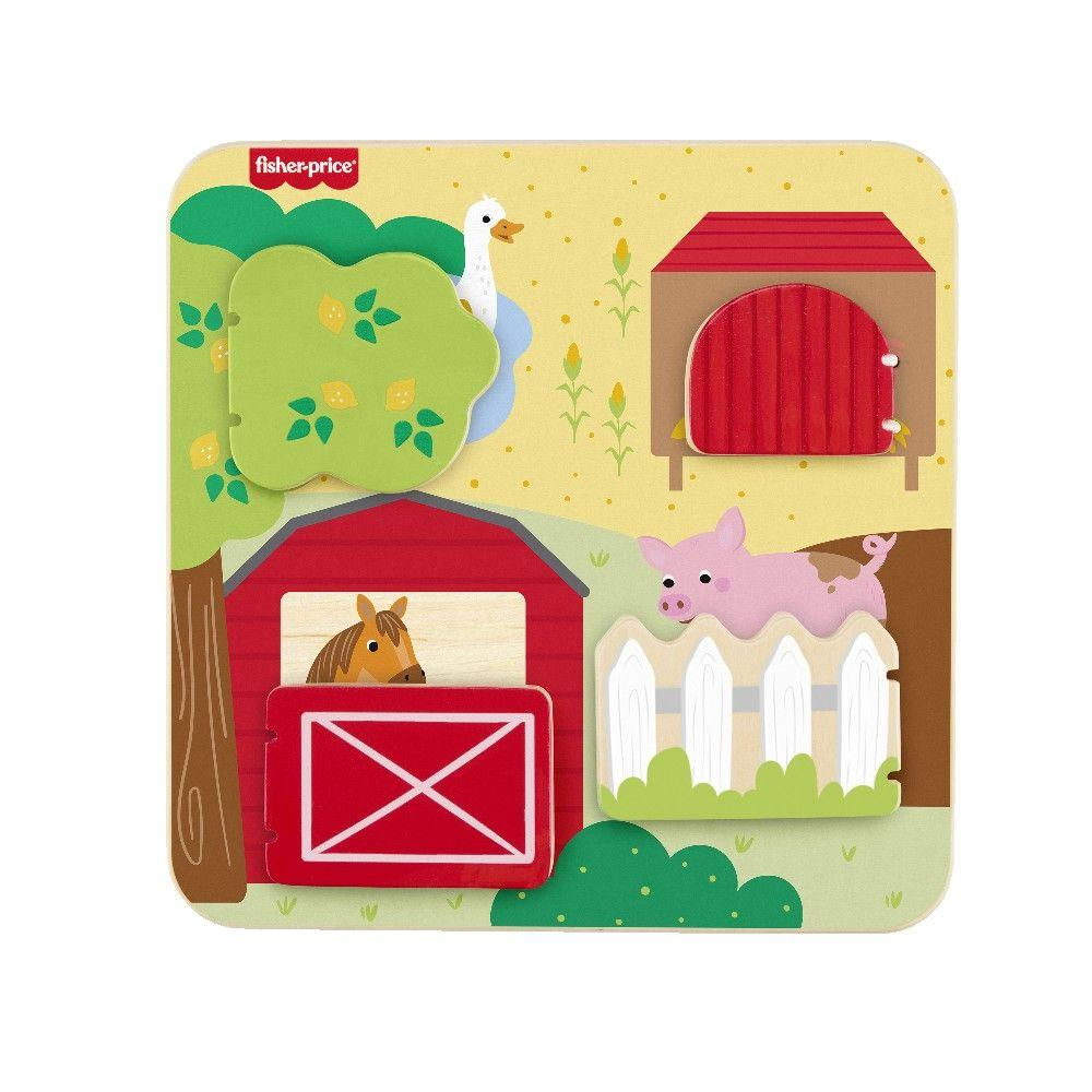 Fisher-Price Painel Animaizinhos da Granja Madeira - Mattel
