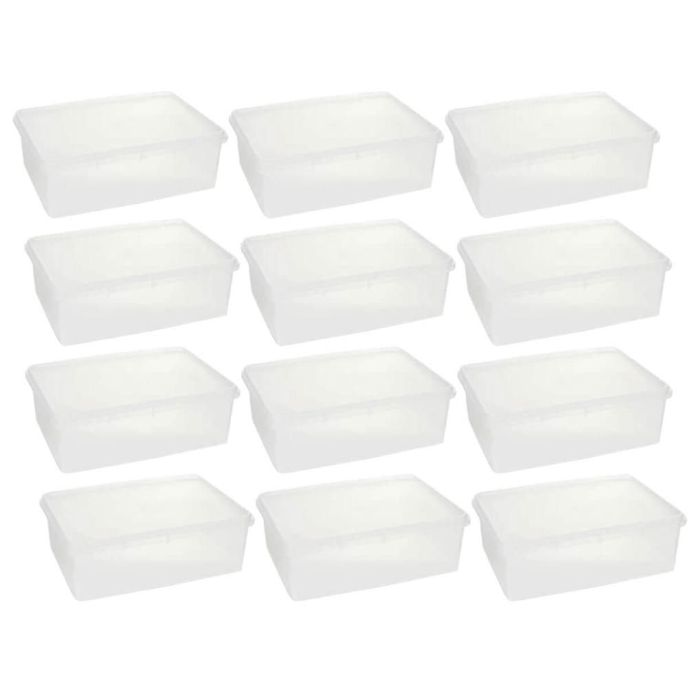 Kit 12 Cestos Organizadores Transparentes com Tampa 3,5L Plasvale Brinquedos Acessórios