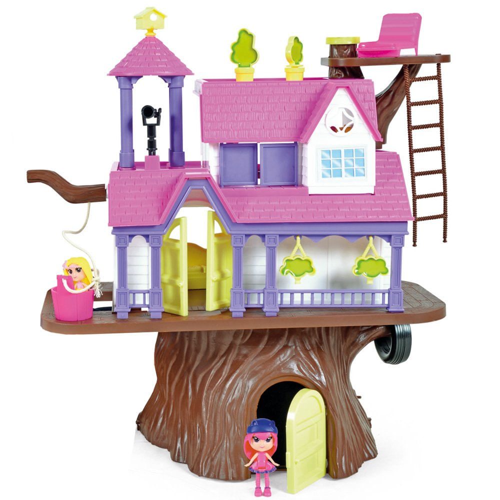 Casa na Árvore com Acessórios - 2 Bonecos - PVC - Lilás - 3901 - Xplast