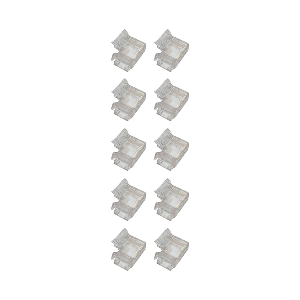 Kit 10 Emendas Conector Astraled em L para Fita de Led 8mm