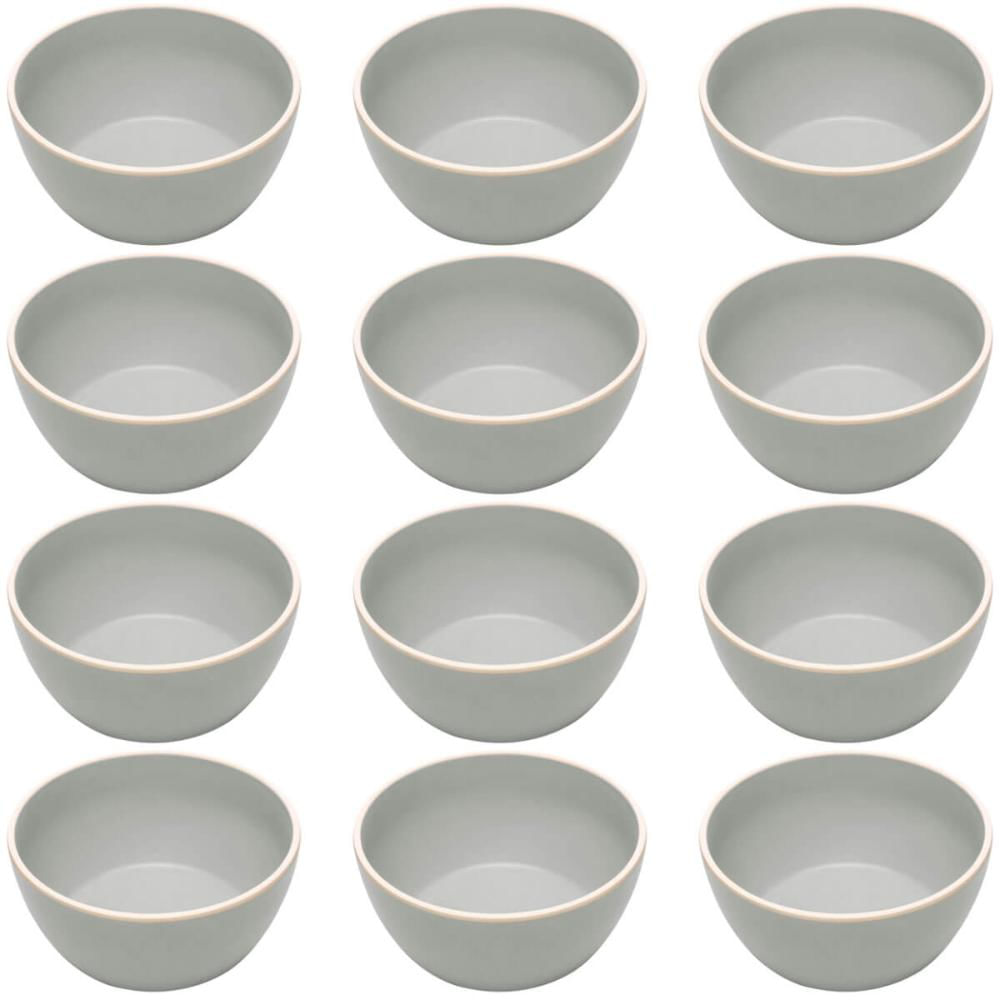 Kit 12 Tigelas de Melamina Bowl Cinza 600ml Class Wolff Sobremesas Porções Sopas