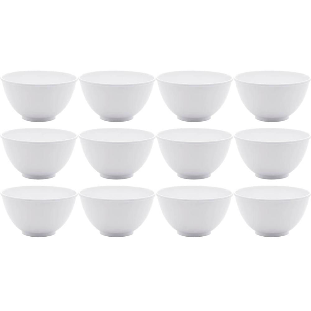 Jogo de 12 Cumbucas de Melamina Branca Bowls para Restaurantes Padarias Basic Lyor