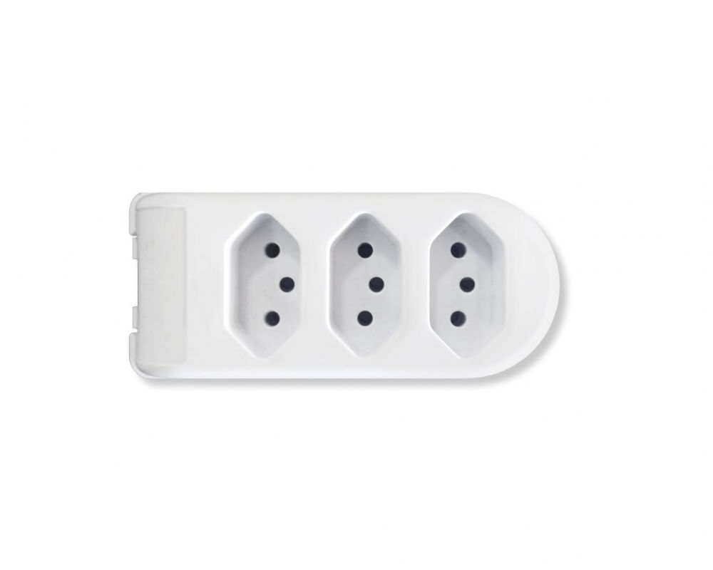 Tomada Barra 3 Tomadas 2P+T 10A 250V Branca