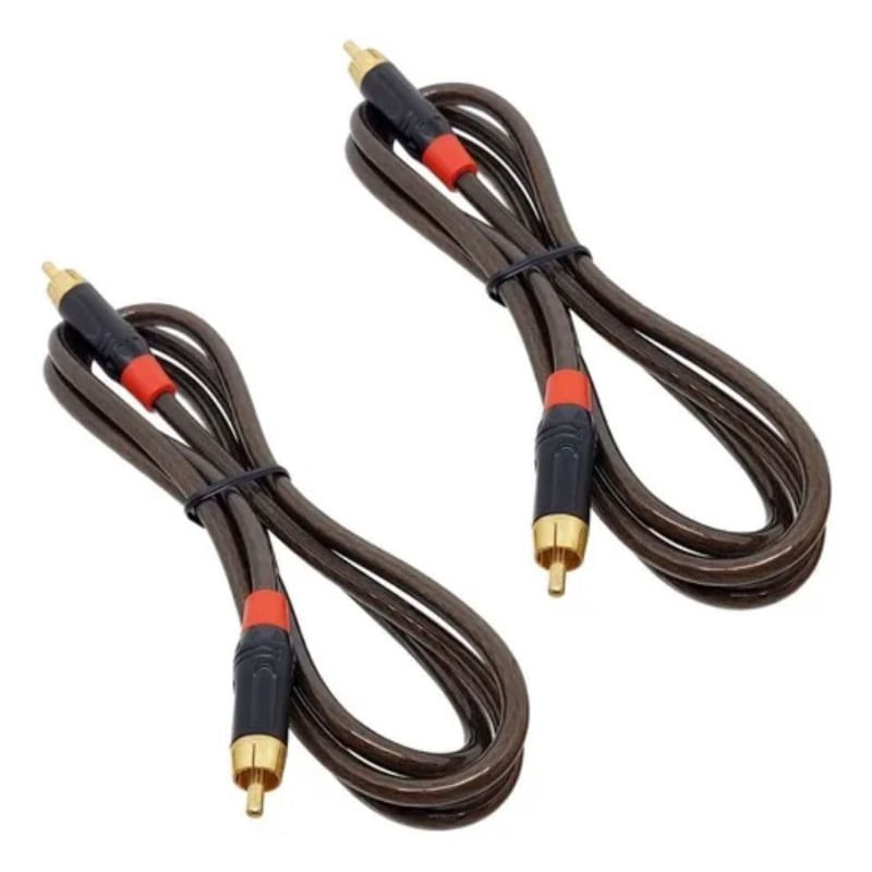 Kit 2 Cabos Especial Coaxial Digital Spdif Com 1 Metro