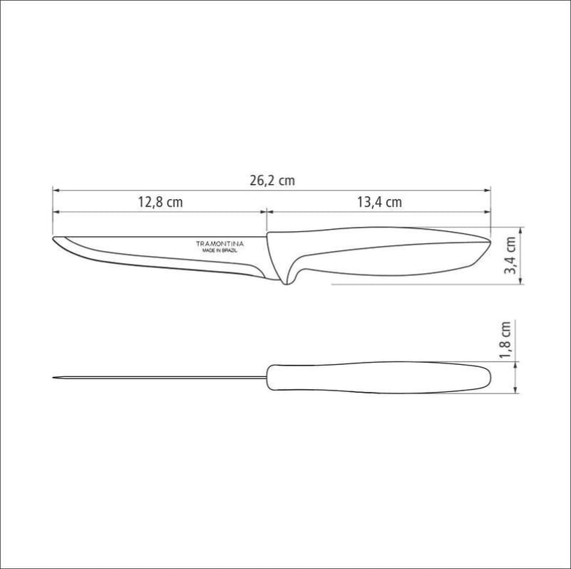 Faca Desossar Inox 5" Plenus Preto Tramontina