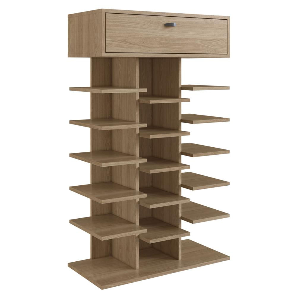 Sapateira Oak 01 Gaveta e 15 Prateleiras Completa Móveis