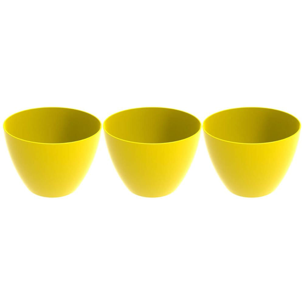 Kit 3 Tigelas Redonda Grande 6,2L Amarela Crippa Servir Salada Frutas Pratos Quentes