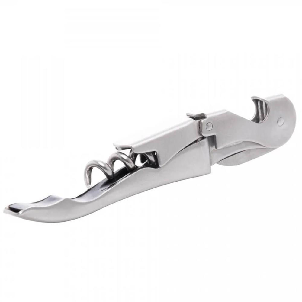 Saca Rolhas Inox para Vinho 11cm 2 Estágios Abridor de Garrafa Profissional Lyor