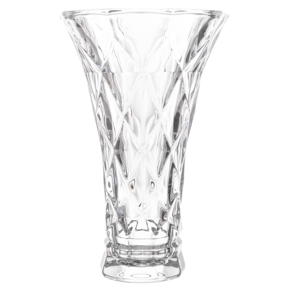 Vaso de Vidro Lyor Diamond 13x20cm Decorativo Plantas Arranjo Flores Transparente