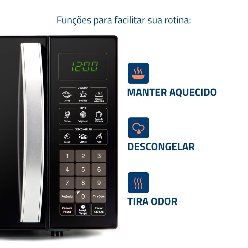 Micro-Ondas, Mondial, Preto, 1400W, 110V - MO-02-34-B