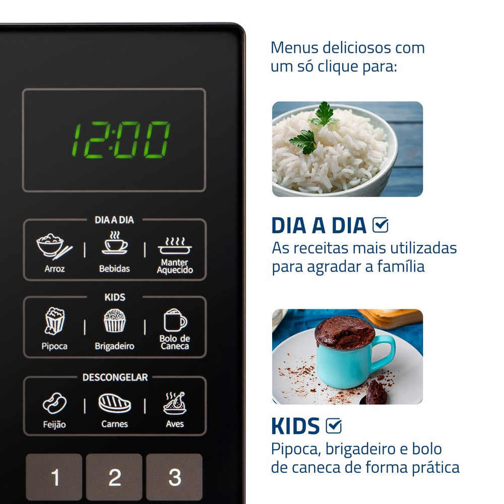 Micro-Ondas, Mondial, Preto, 1400W, 110V - MO-02-34-B