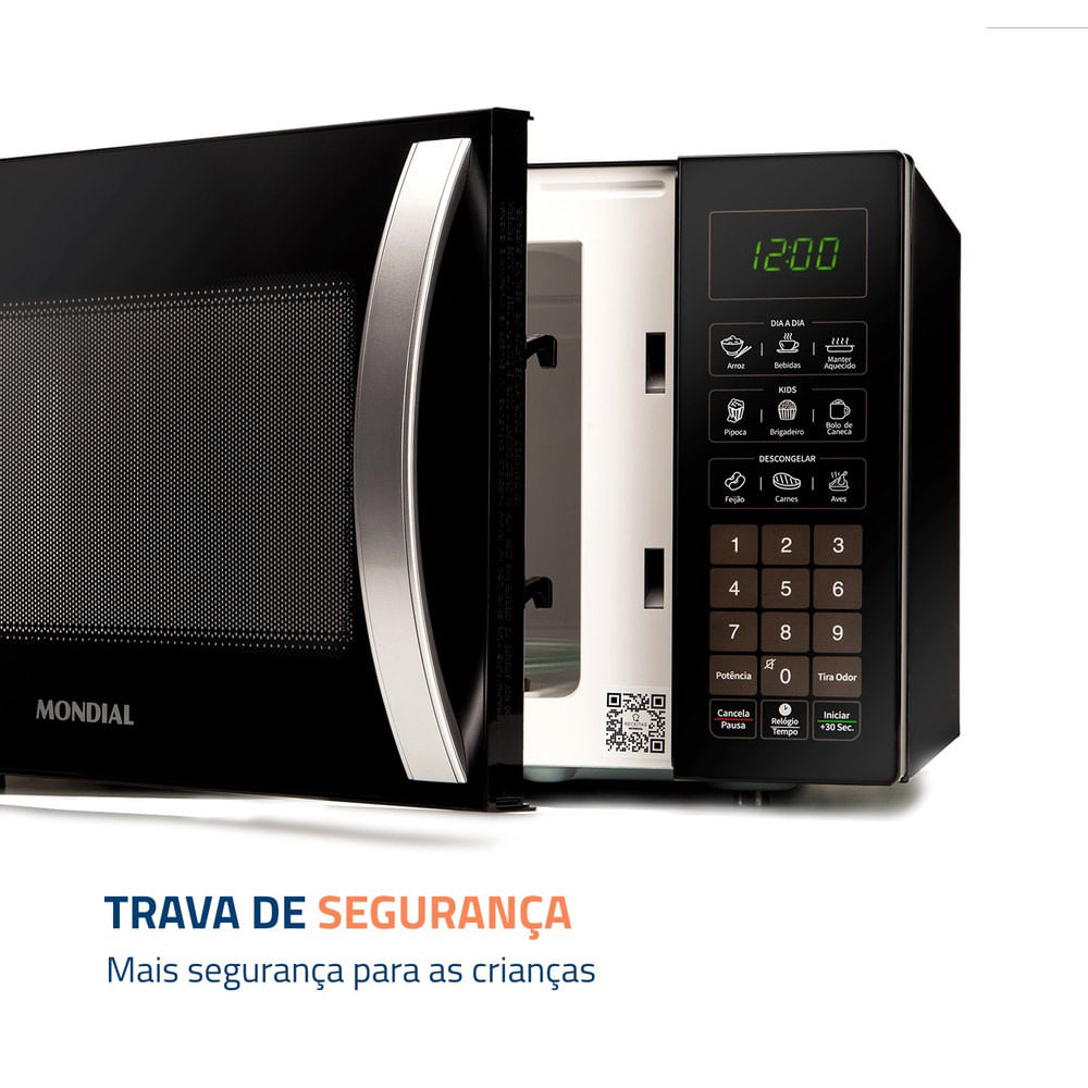 Micro-Ondas, Mondial, Preto, 1400W, 110V - MO-02-34-B