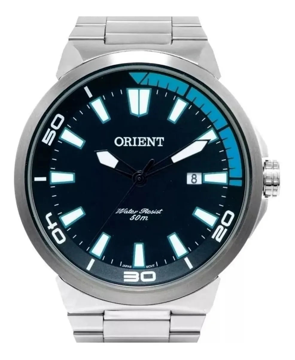 Relógio de pulso nalógico Masculino Orient MBSS1196A prateado