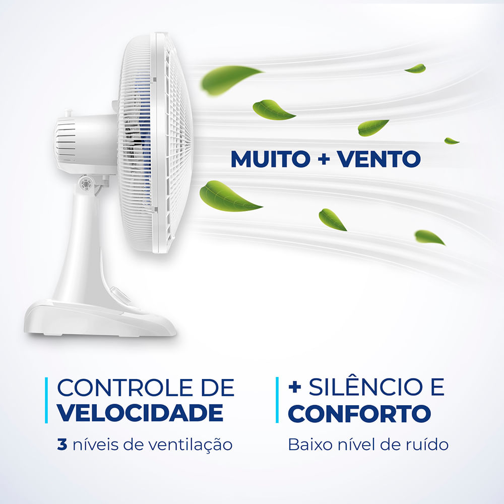 Ventilador de Mesa Mondial 6 Pás Super Power VSP-40-W - 40cm 220V