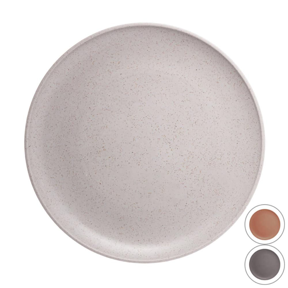 Conjunto 24 Pratos Rasos Fibra Pinho PP 27cm Servir Doces Salgados Bar Pine Wolff