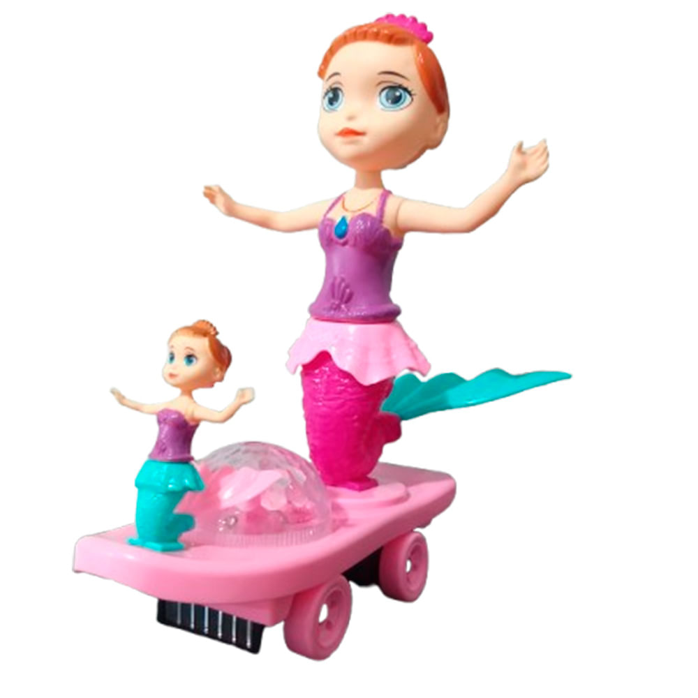Boneca Sereia efeitos sonoros luz e movimento Lovely Mermaids