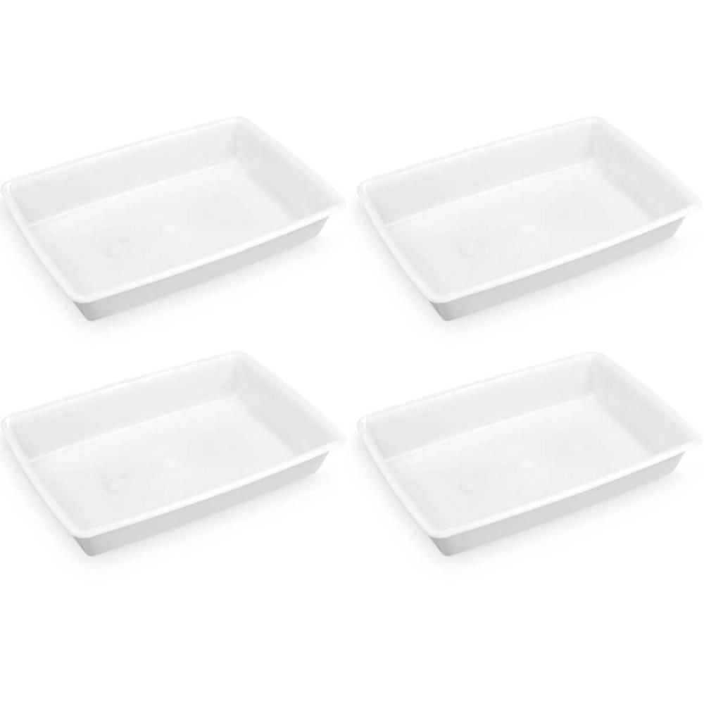 4 Bandejas Plásticas para Alimentos Retangular 7L Bacia Cozinha Açougue Plasvale