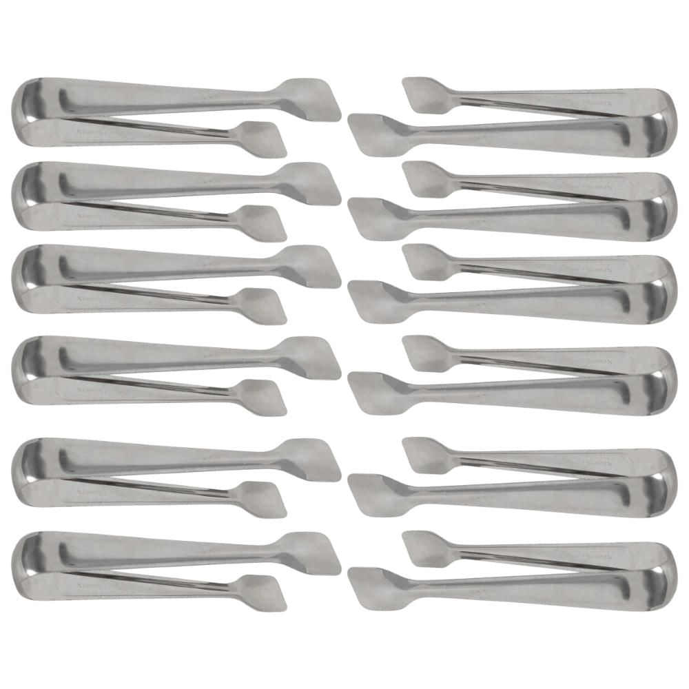 Kit 12 Pegadores Pinça Azeitonas Servir Carne Gelo Aço Inox 18cm Multiuso Brinox
