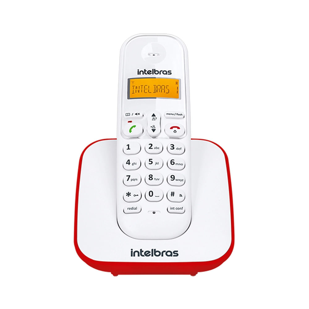 Telefone sem Fio Intelbras TS 3110 Branco e Vermelho