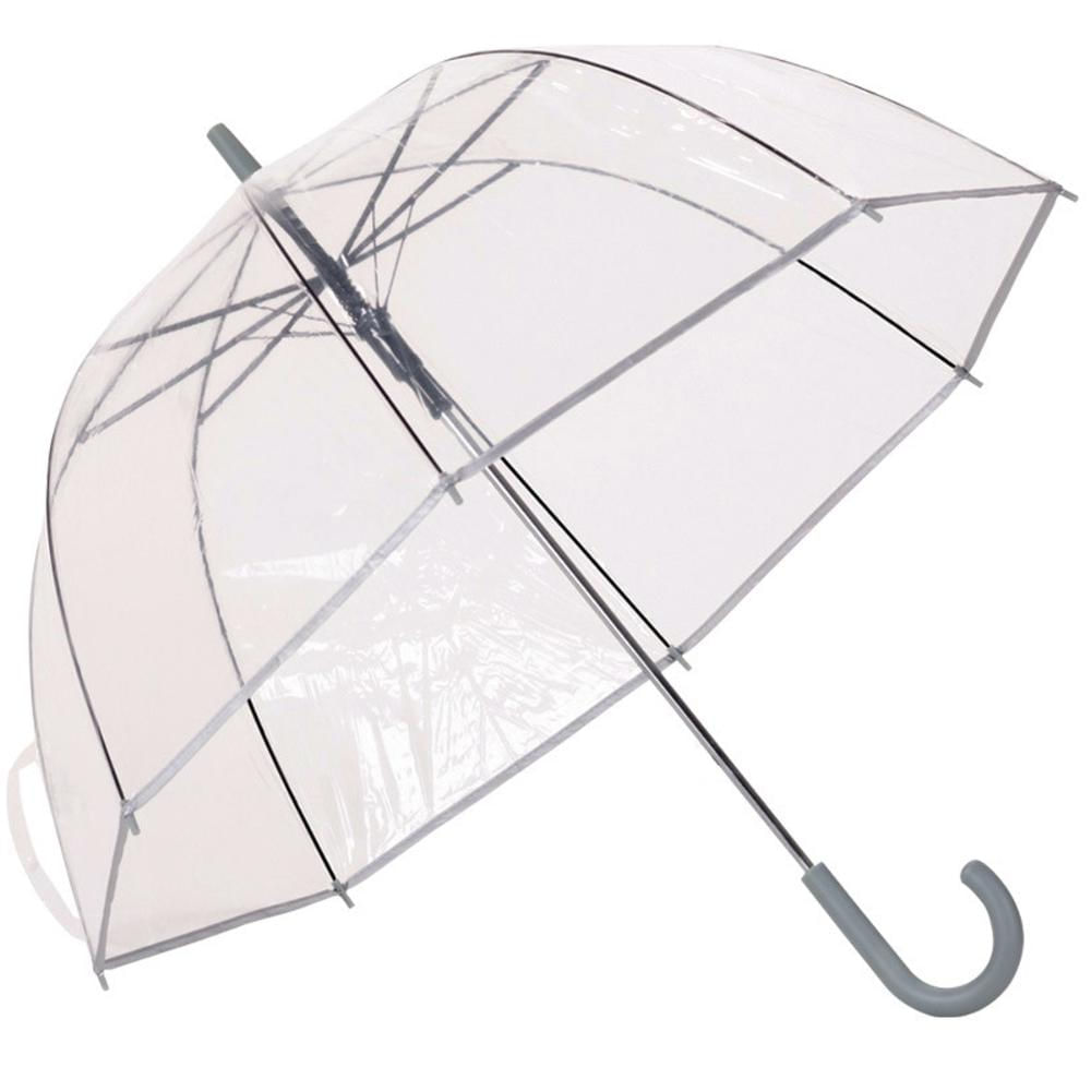 Guarda Chuva Automático Com Cabo Curvo Sombrinha Transparente Fazzoletti