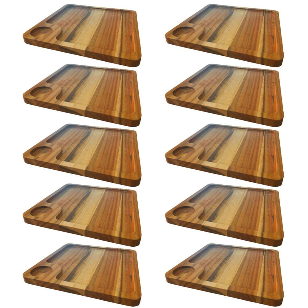 Kit 10 Petisqueiras Teca 23cm Molheira Quadradas Restaurante Bar Porções Petiscos Zanline