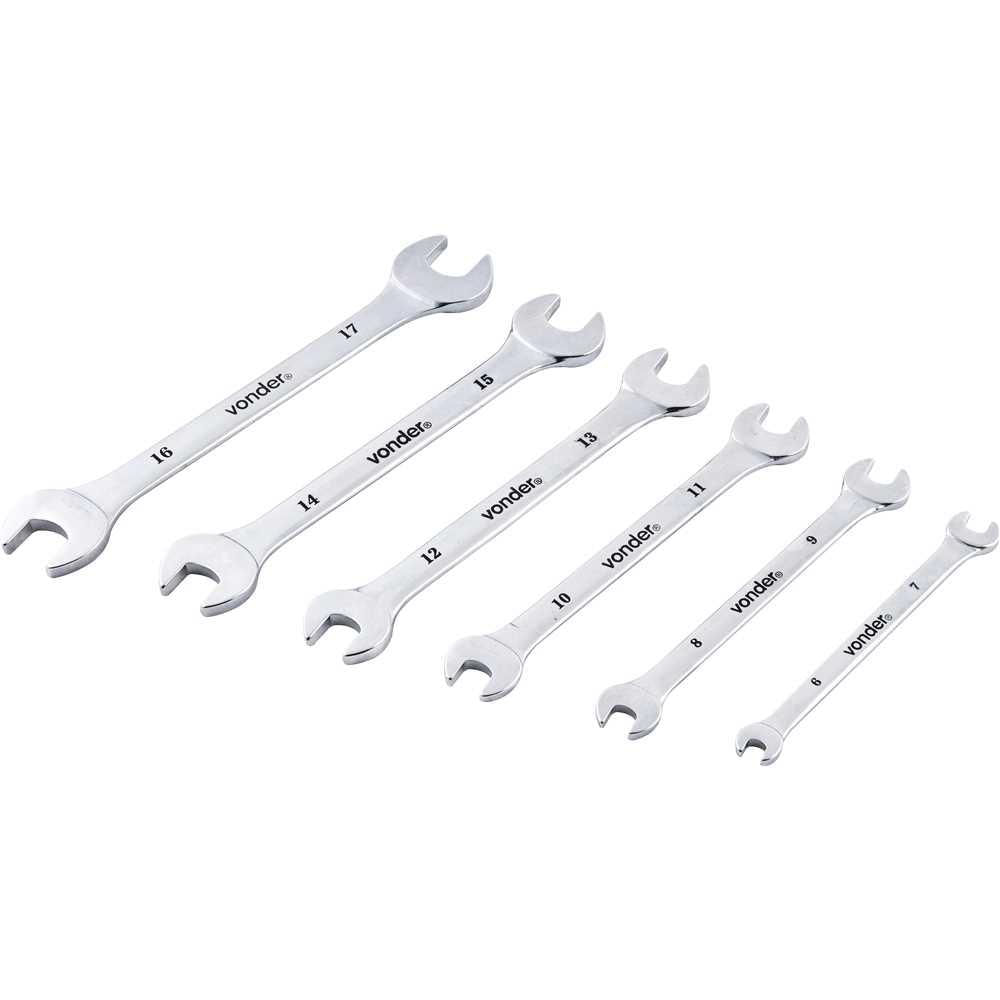 Jogo de chaves fixas 6 mm a 17 mm cromadas VONDER