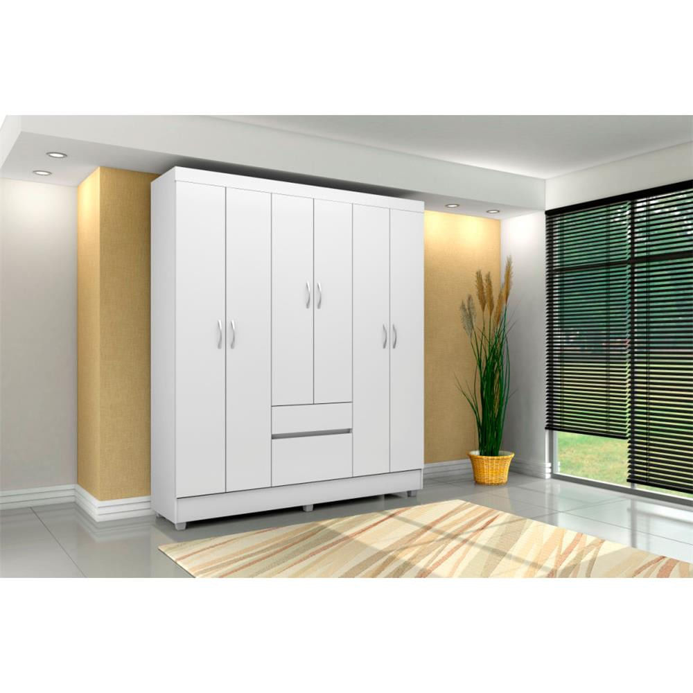 Guarda-Roupa Bartira Brusque II com 6 Portas e 2 Gavetas