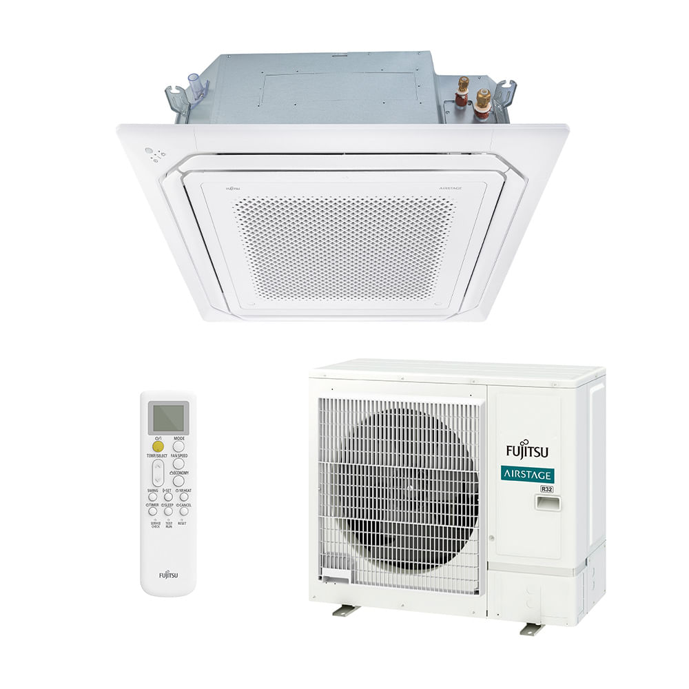 Ar Condicionado Split Cassete 4 Vias - Inverter R-32 - Fujitsu Airstage - 31.000 BTUs - Quente/Frio - 220V Monofásico