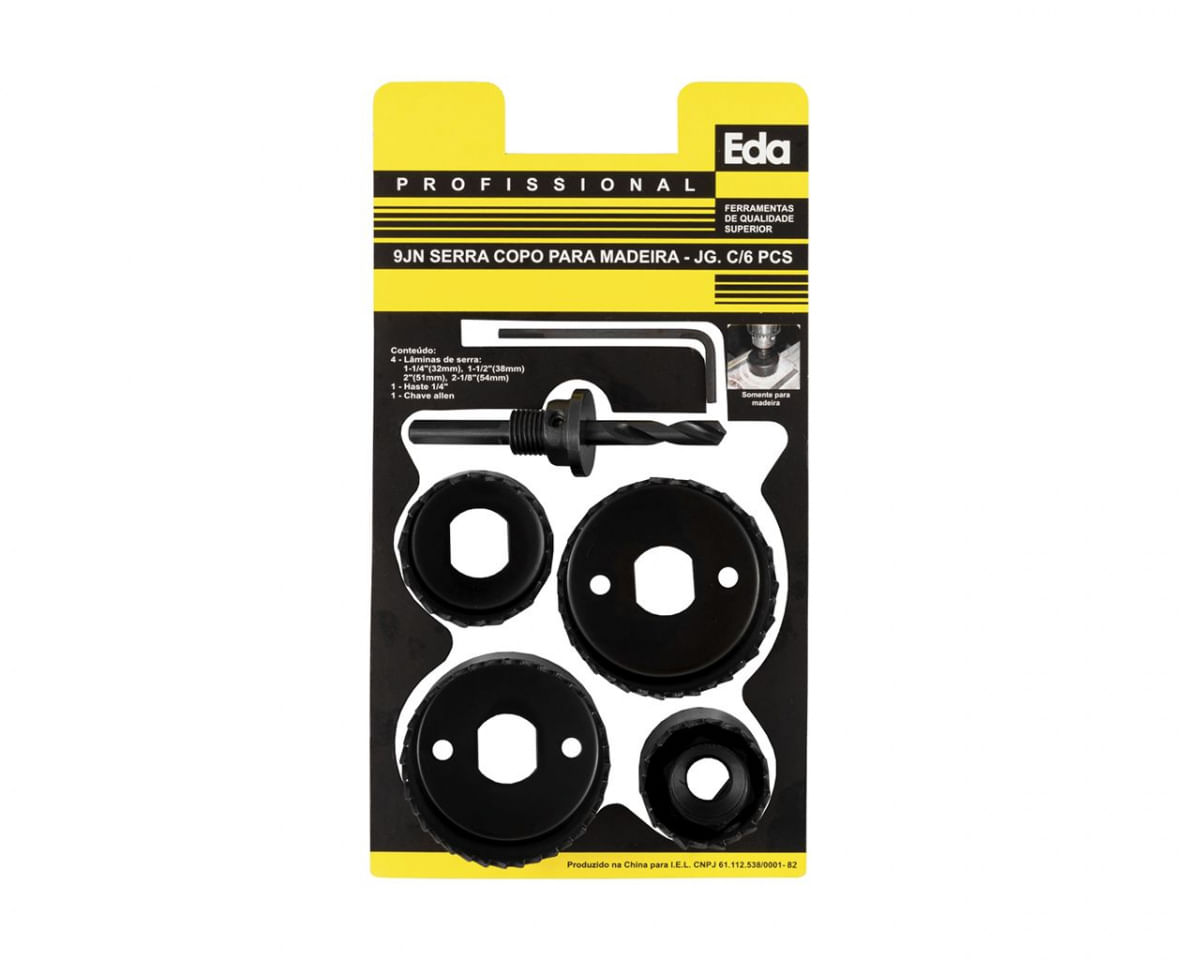 Serra Copo Jg 6Pcs P/Madeira 1.14"-2.1/8" 9Jn