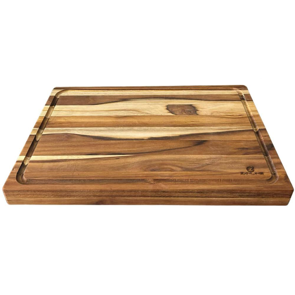 Tábua para Corte de Carne Encaixe L Madeira 48x33cm Teca Churrasco Zanline