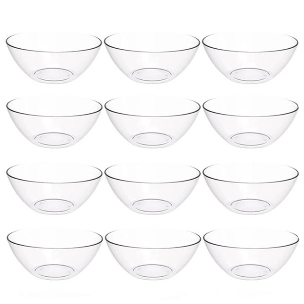 Kit 12 Tigelas Pequenas Transparentes Crippa Travessa Restaurante Buffet Salada Sobremesa