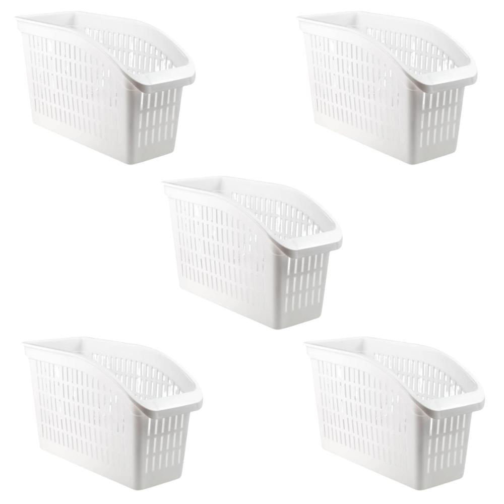 Kit 5 Caixas Organizadoras de Cozinha Geladeira Armário Frutas Legumes Branco Plasvale