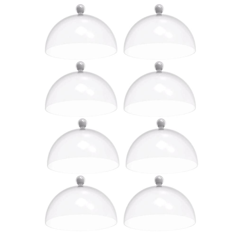 Conjunto 8 Cúpulas 25cm Brancas Porta Bolo Tortas Doces Padaria Café Bubble Crippa