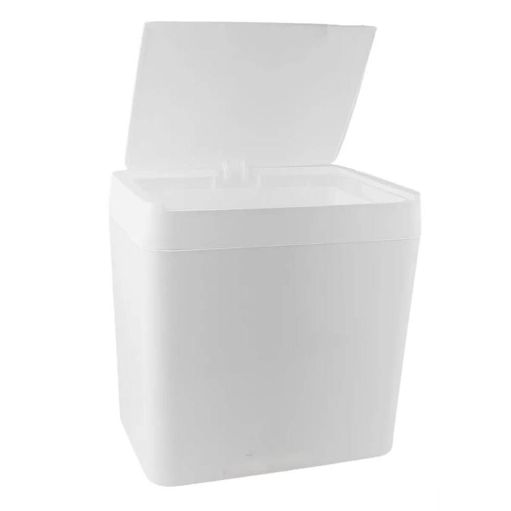 Lixeira Retangular Crippa Com Aro Interno 5l Branco
