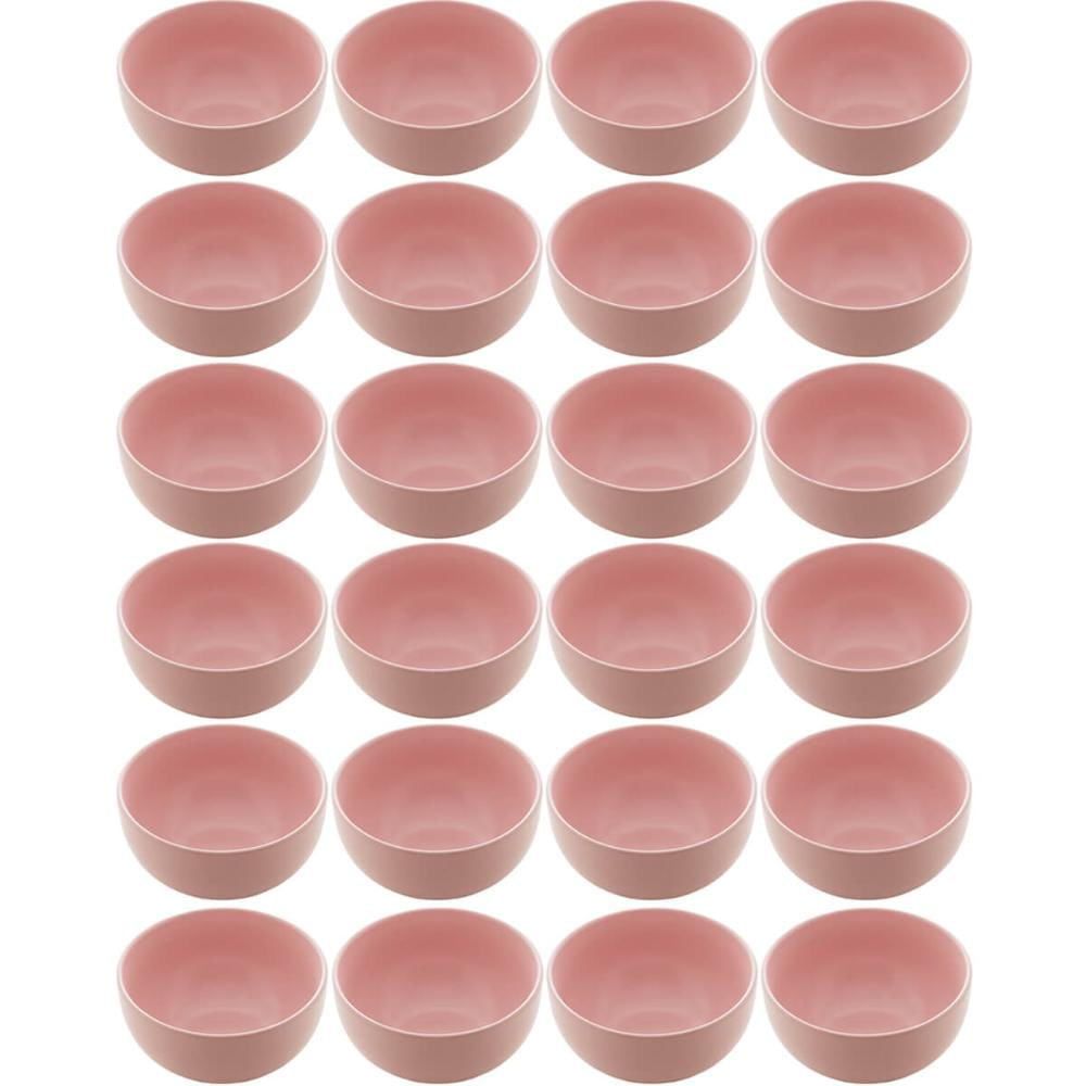 Kit 24 Cumbucas de Cerâmica Cronus Lyor Rosa para Restaurantes Açaiteria Lancherias
