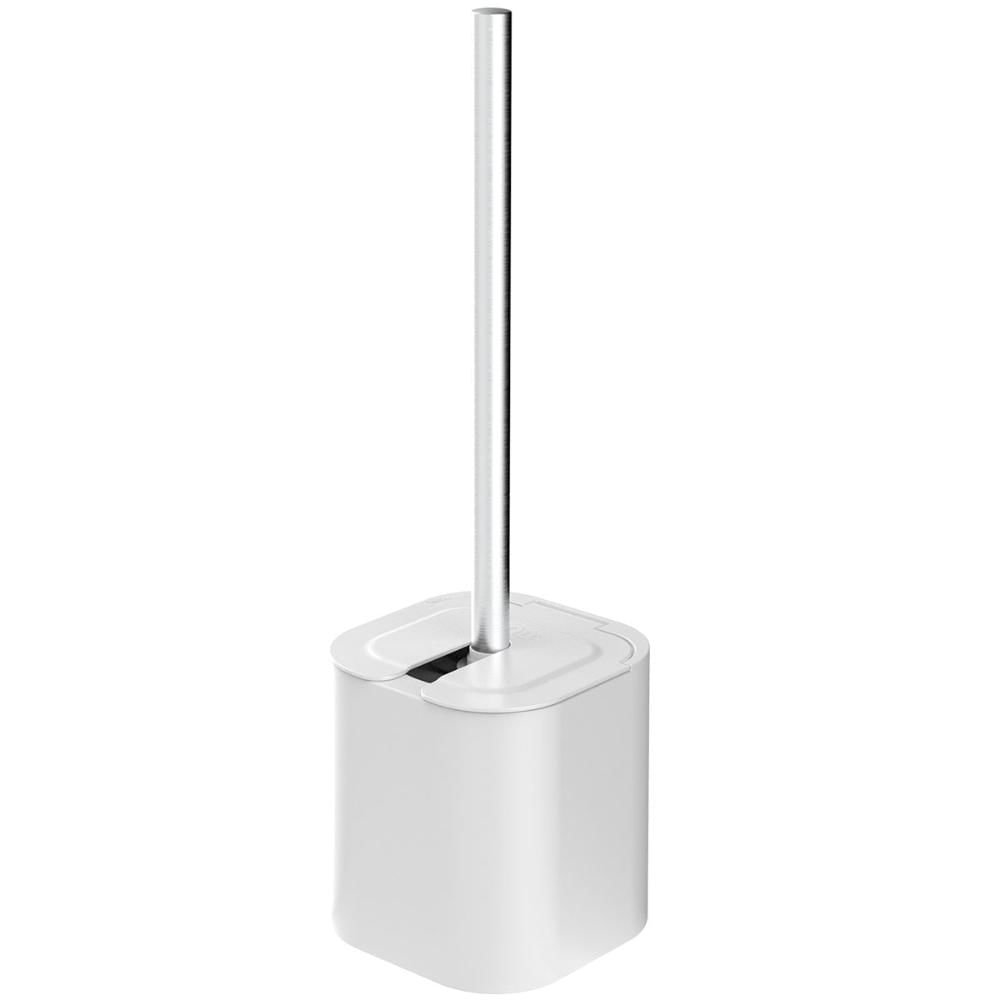 Suporte Escova Sanitária com Tampa para Banheiro Lavabo Polipropileno Dual OU Branco