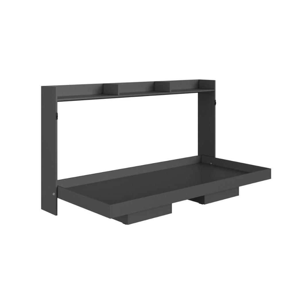 Cama de Solteiro Articulável Horizontal Grafite Hanover MDP Dobrável Decoração Art In Móveis