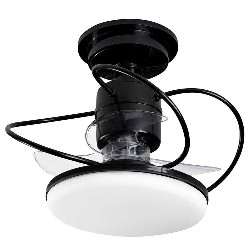Ventilador de Teto Treviso Preto Elegance LED Control Remoto
