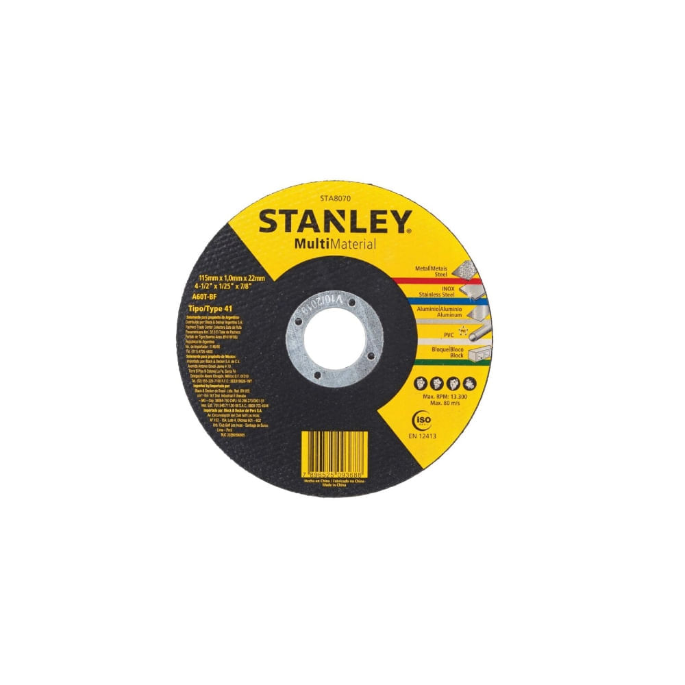 Disco De Corte Multimaterial 4 1/2 X 1,0Mm X 7/8
