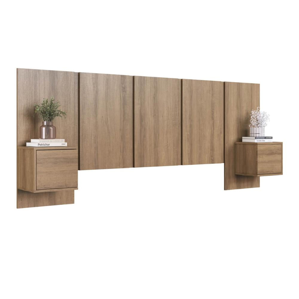 Cabeceira para Cama de Casal com Mesas de Cabeceira Mel MDP Zurique Art In Móveis