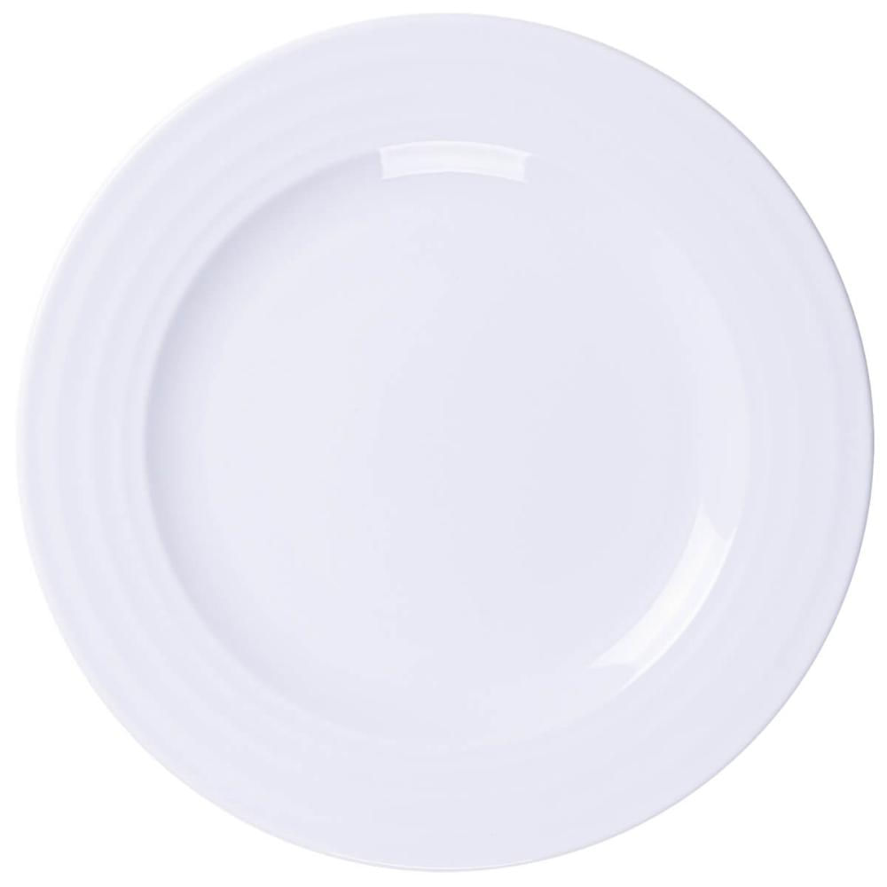 Prato Branco Porcelana 27cm Raso Tramontina Vibrare Aba Larga Avulso Mesa de Jantar
