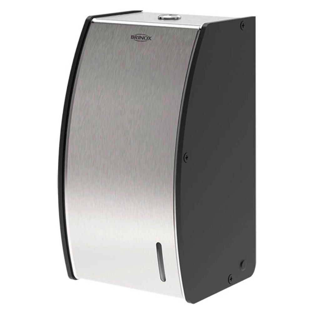 Porta Papel Higiênico Decorline Dispenser para Papel Interfolhado Banheiro Aço Inox e Preto