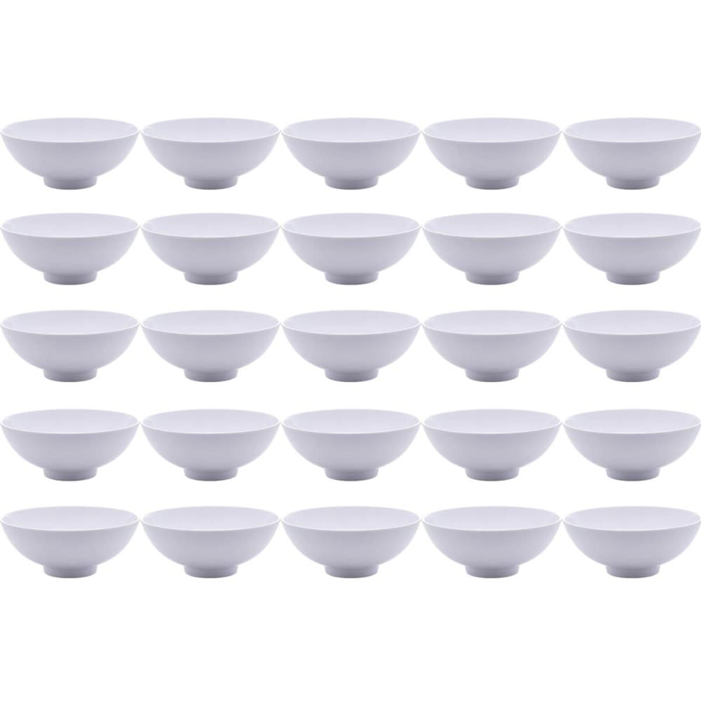 Kit 25 Tigelas de Melamina Brancas 400ml Cumbucas para Restaurantes Hotéis Refeitórios Bares
