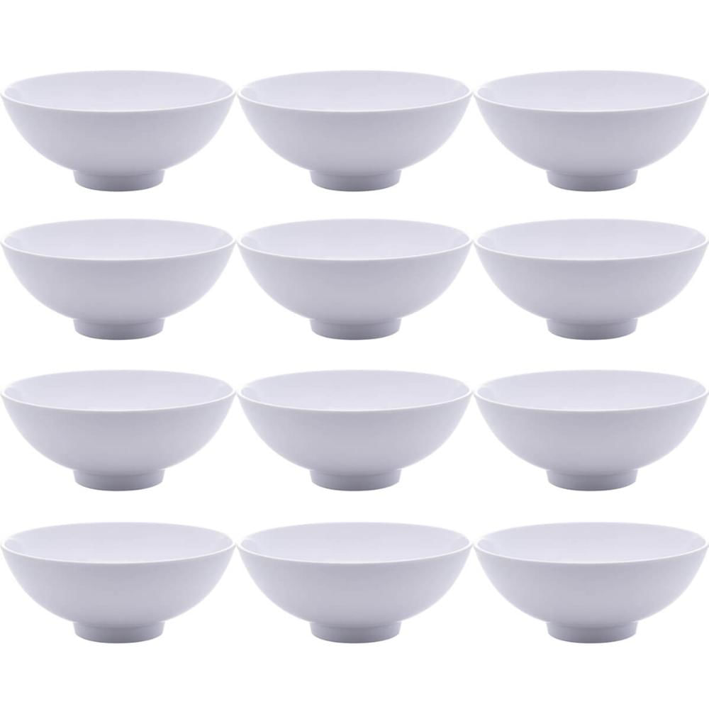 Kit 12 Cumbucas de Melamina para Petiscos 400ml Brancas Bowls Lyor Restaurantes Bares