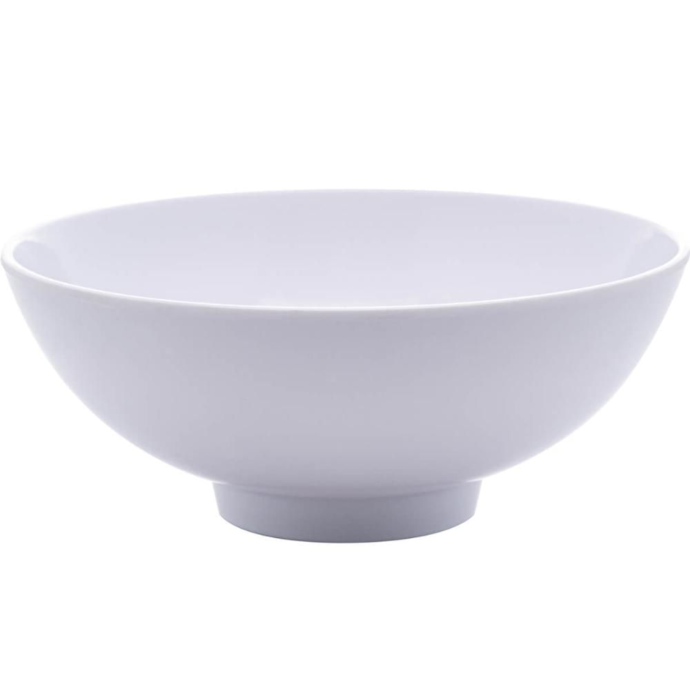 Kit 50 Bowls Melamina Branco 400ml Milão Lyor 15x6cm Cumbuca Tigelas Caldos Cereais Saladas